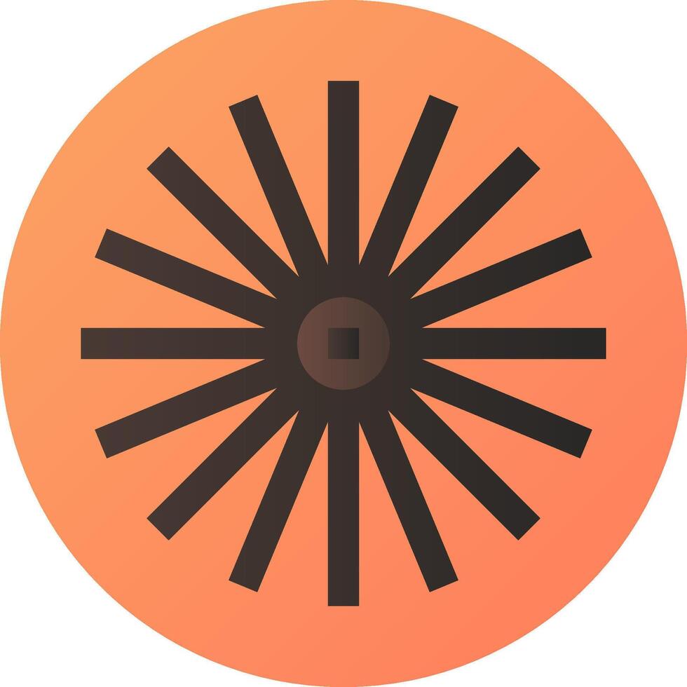 A black and orange sunburst icon on a white background vector