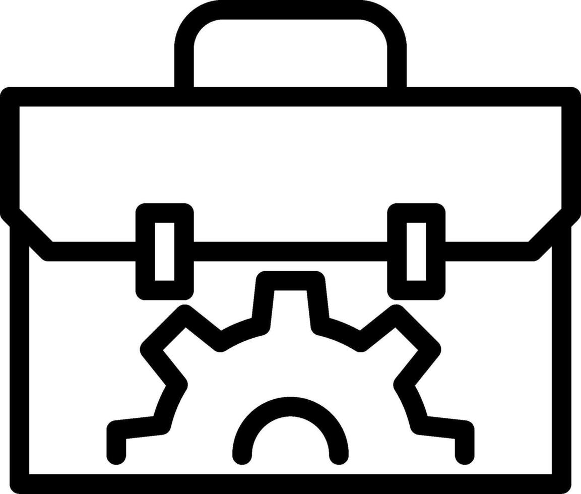 A black and white icon of a toolbox vector