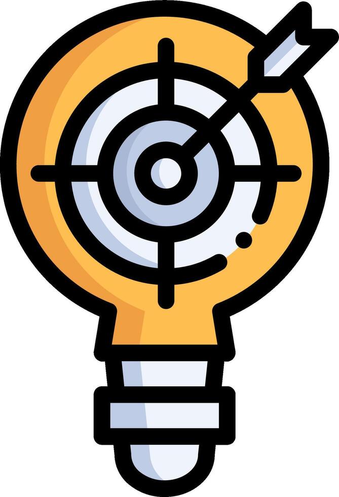Target light bulb icon illustration vector