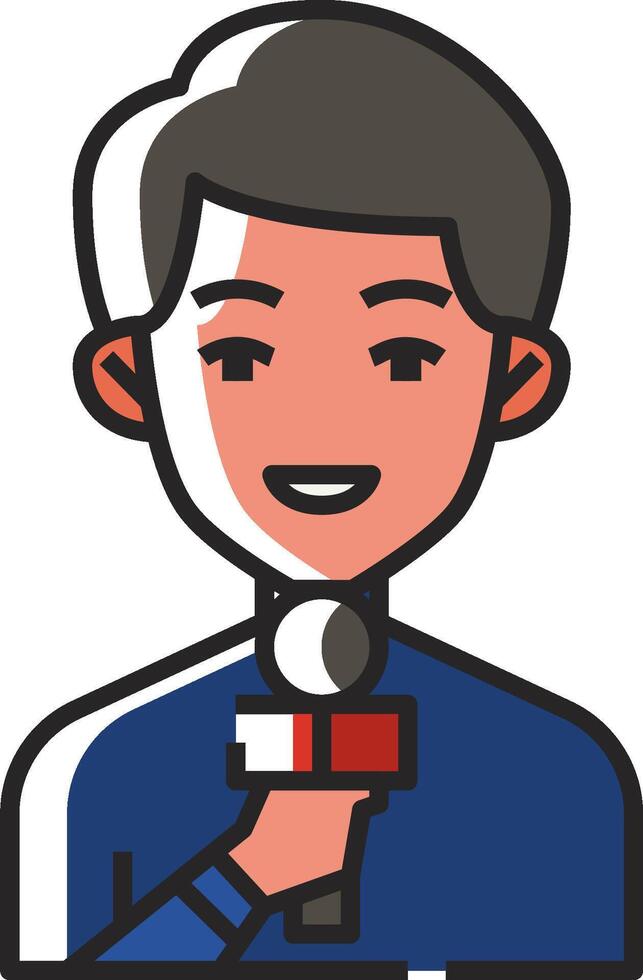A cartoon man holding a microphone vector