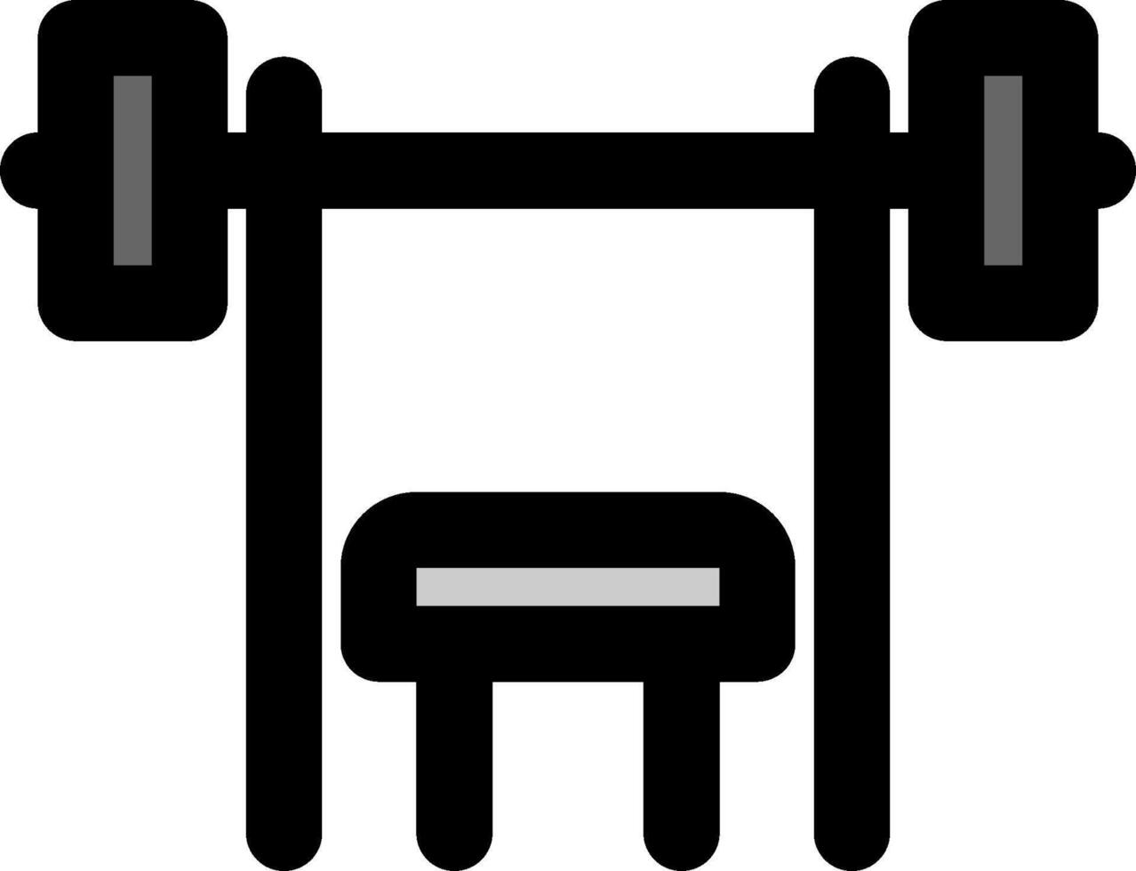 A barbell and bench icon on a white background vector