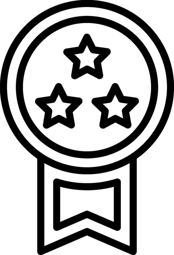 A black and white icon of a star award vector