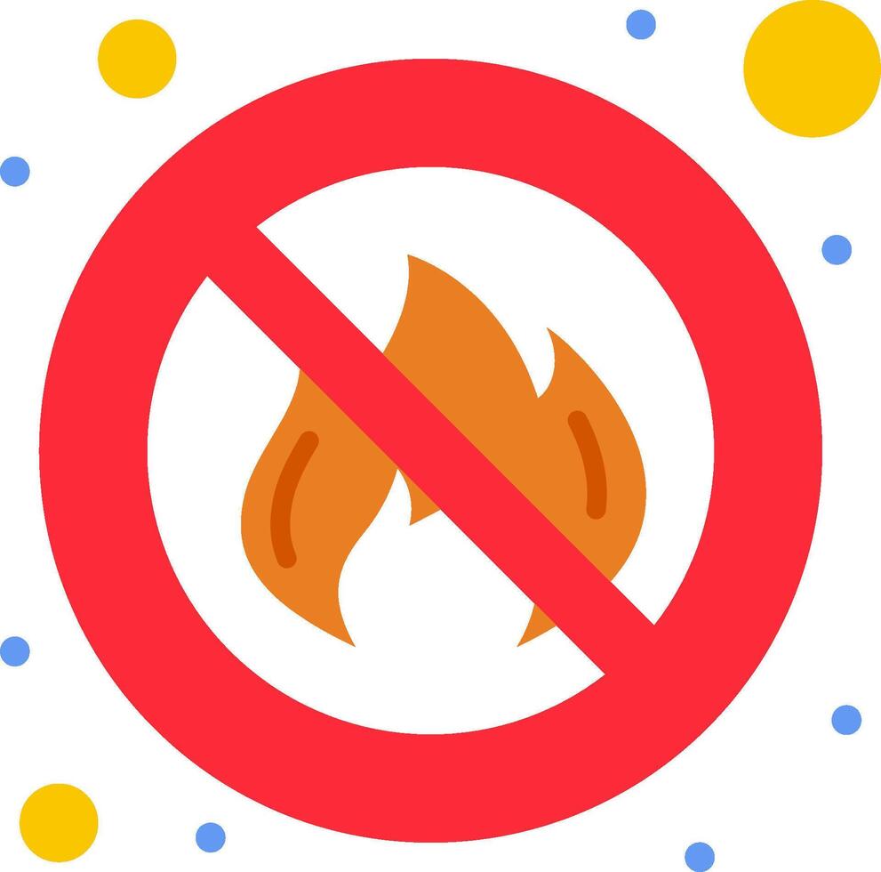 A red sign with a fire in it vector