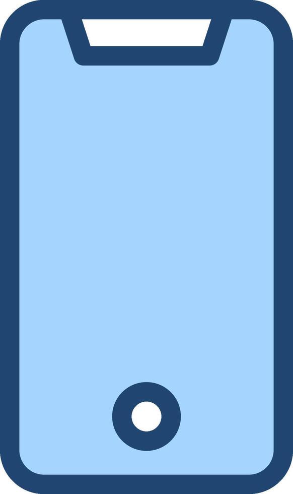 A blue and white icon of a phone vector