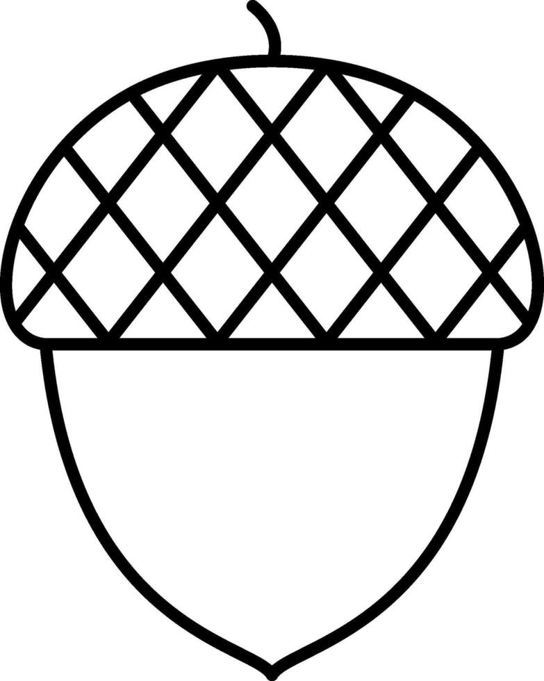 A black and white acorn outline vector