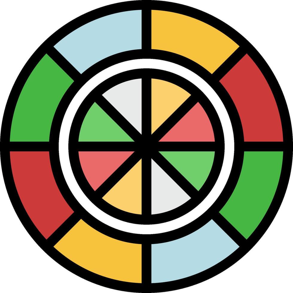 A circular colored wheel with a circle in the middle vector