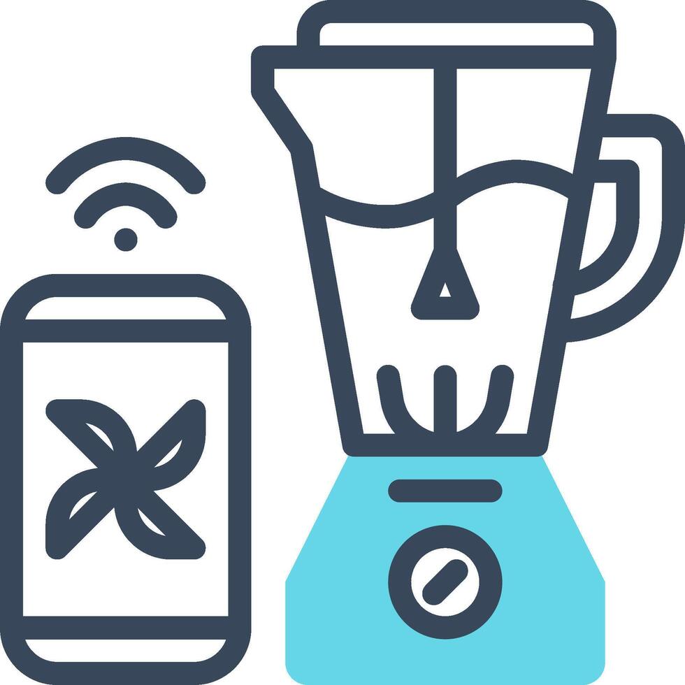 A blender and a smartphone are connected to a wifi network vector