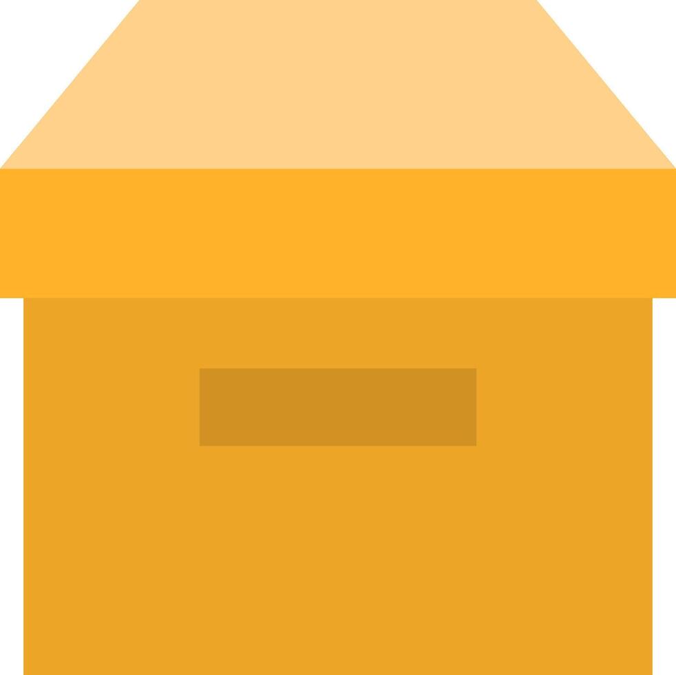A yellow box with a lid on it vector