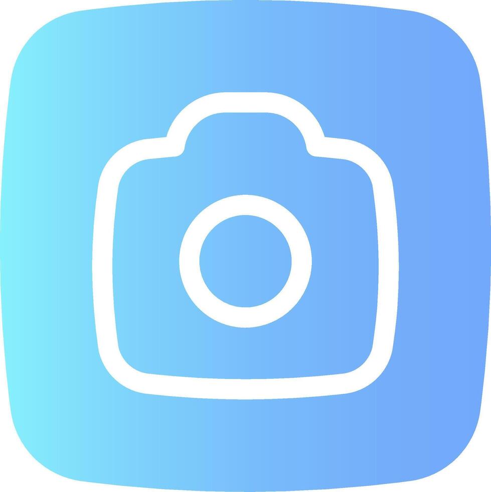 The icon for a camera on a blue background vector