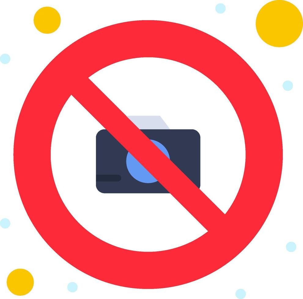 No photography sign with a camera in it vector