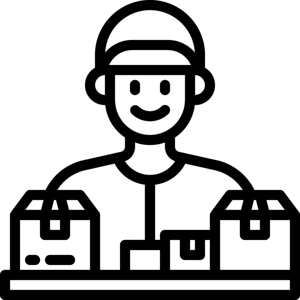 A man with a box on his head and a smile vector