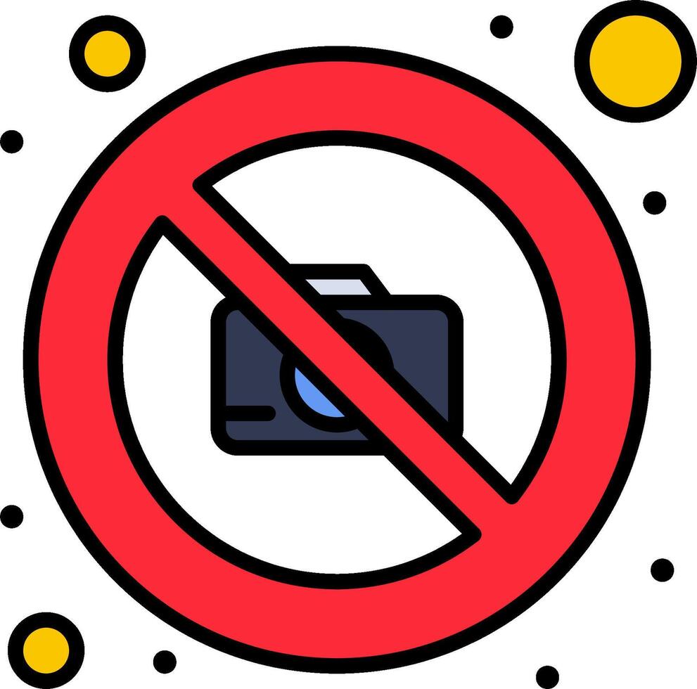 No photography sign with a camera in it vector