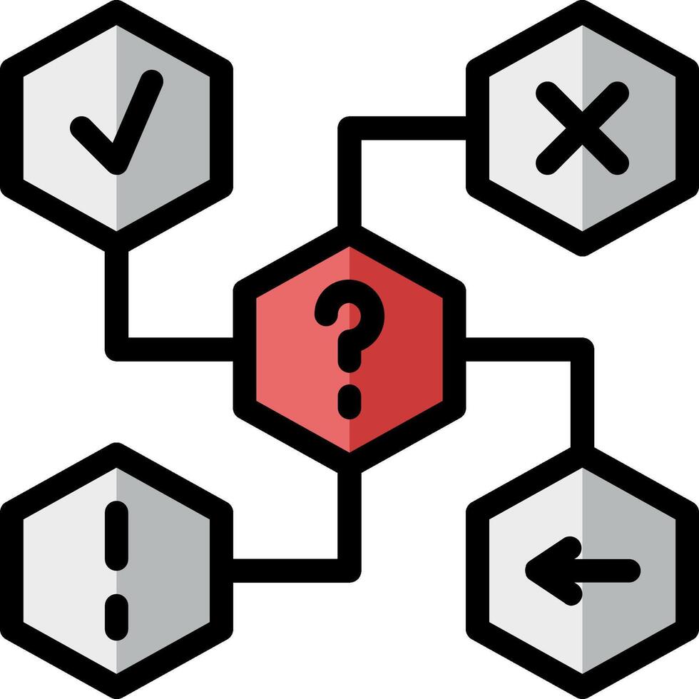 A hexagon with question mark and arrows vector