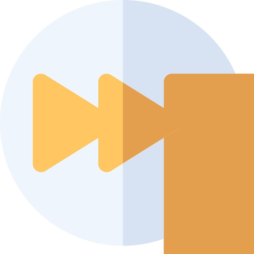 A yellow and orange arrow pointing to the right vector