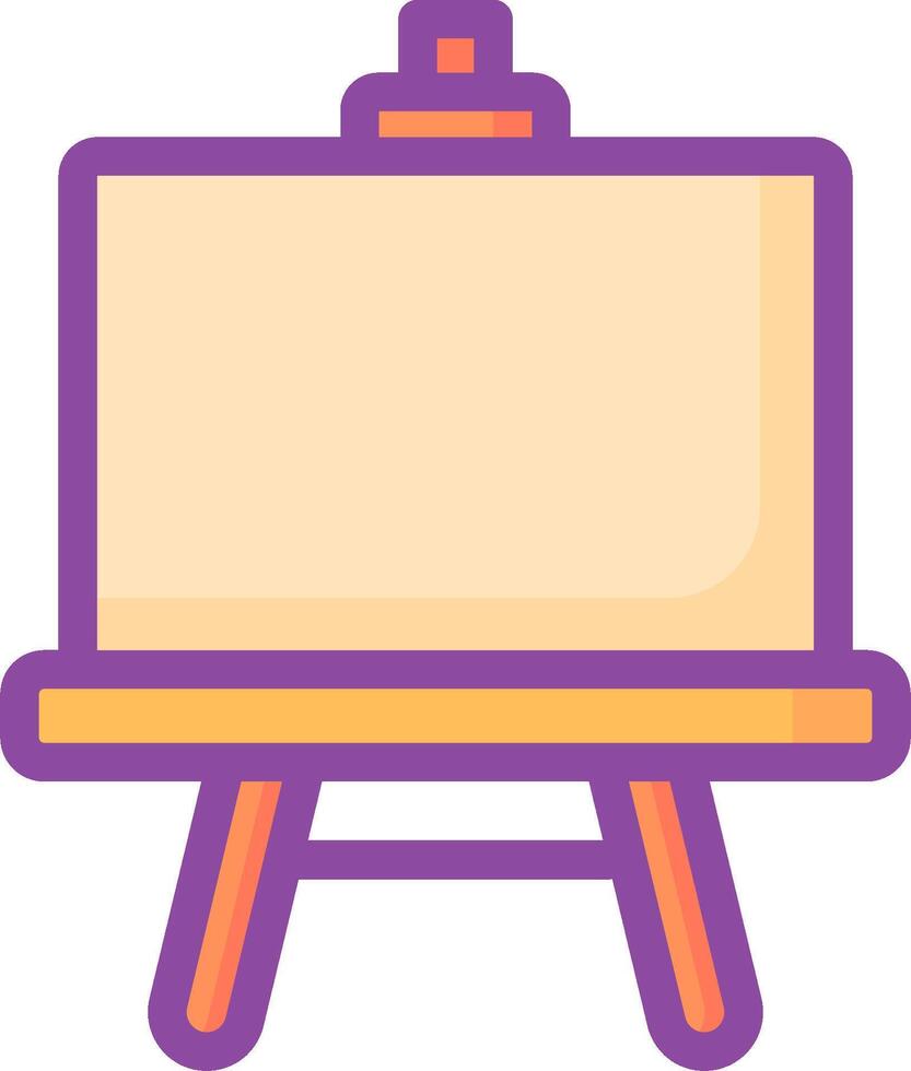 An easel with a blank canvas on it vector