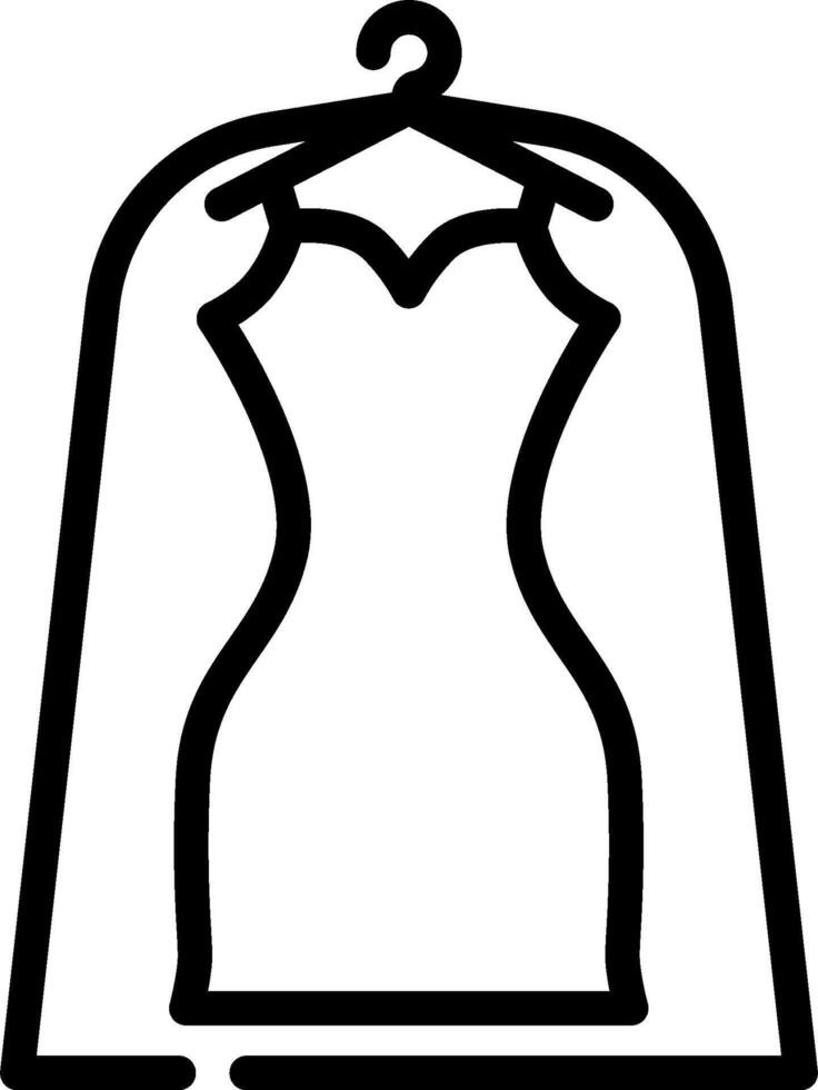 A black and white dress on a hanger vector
