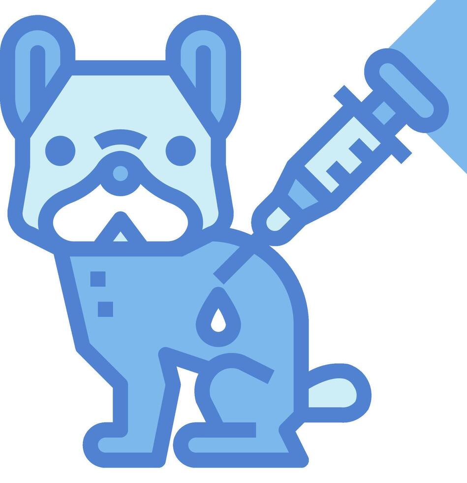 A dog with a syringe in its mouth vector