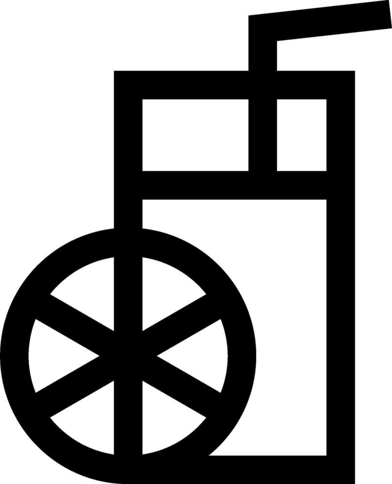 A black and white image of a drink with a straw vector