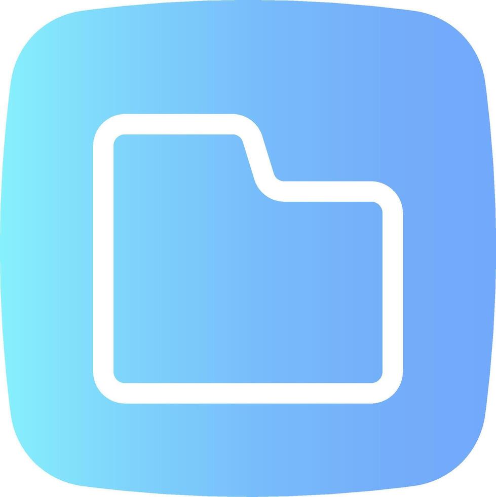 A blue folder icon with a white line vector