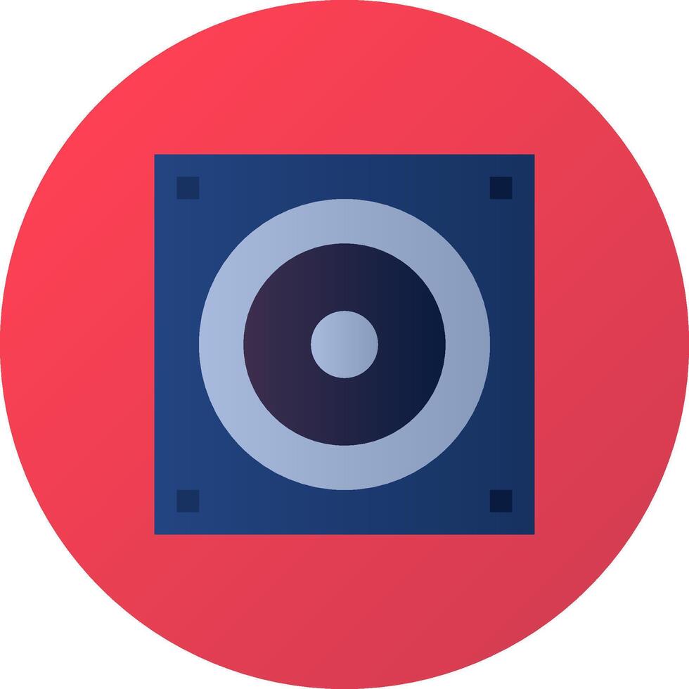 A blue speaker icon on a red circle vector