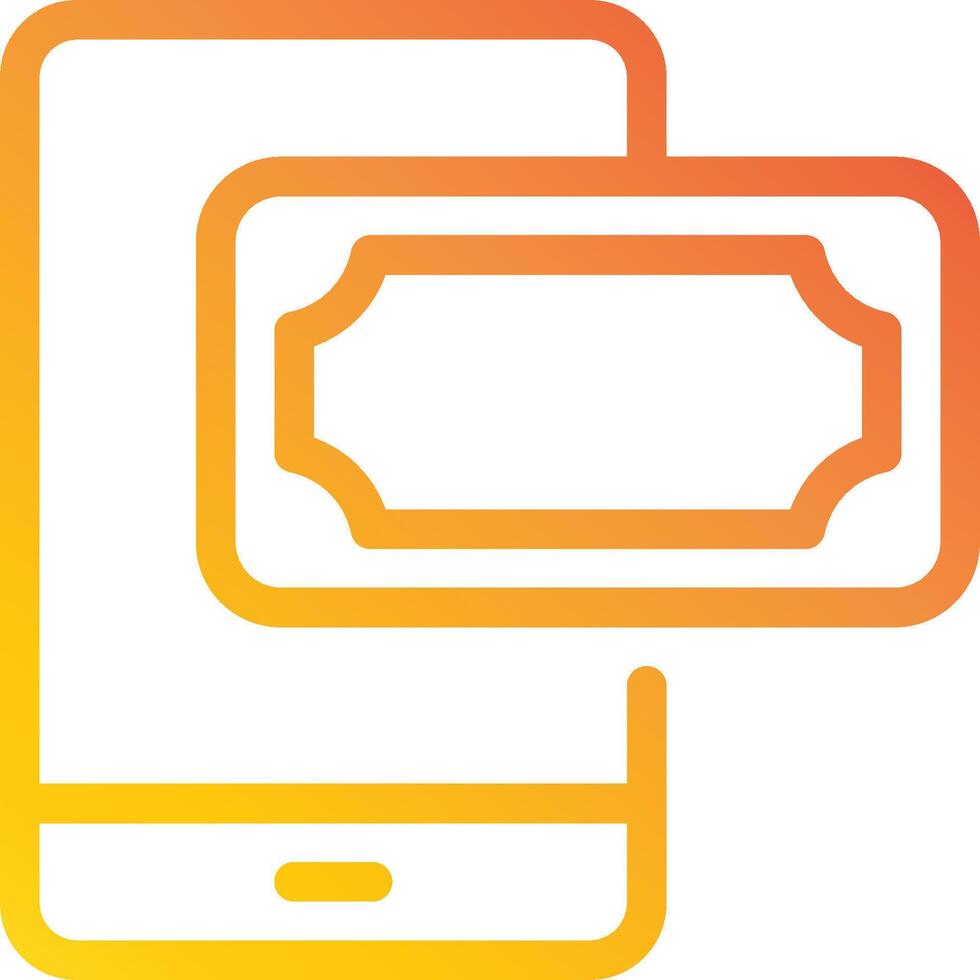 A smartphone with a ticket on it vector