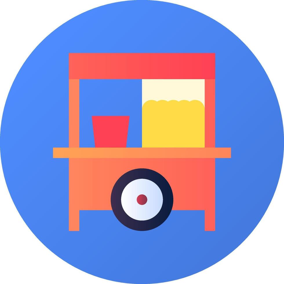 A colorful icon of a food cart vector