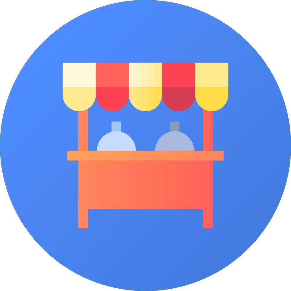 A colorful icon of a market stall vector
