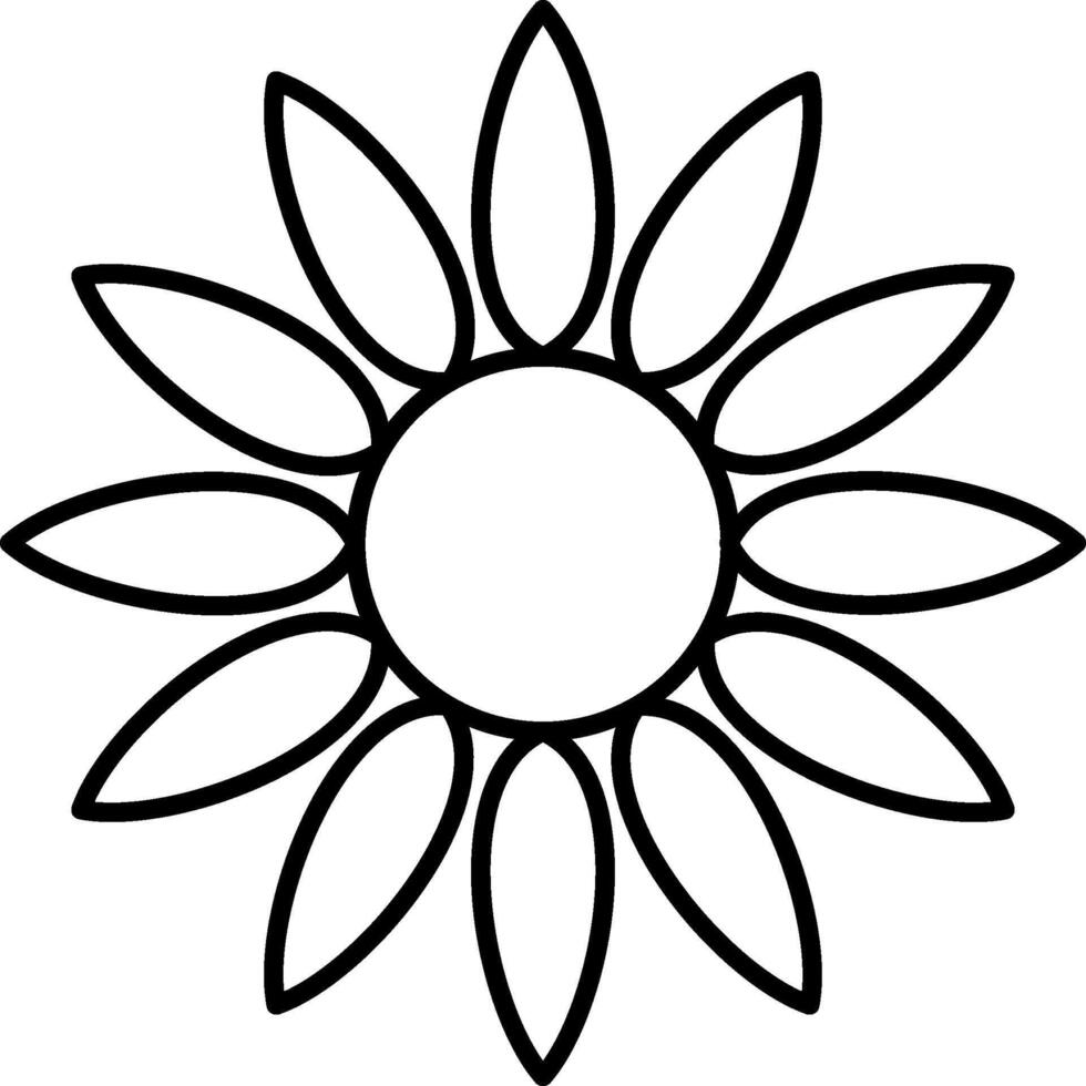 A black and white drawing of a flower vector