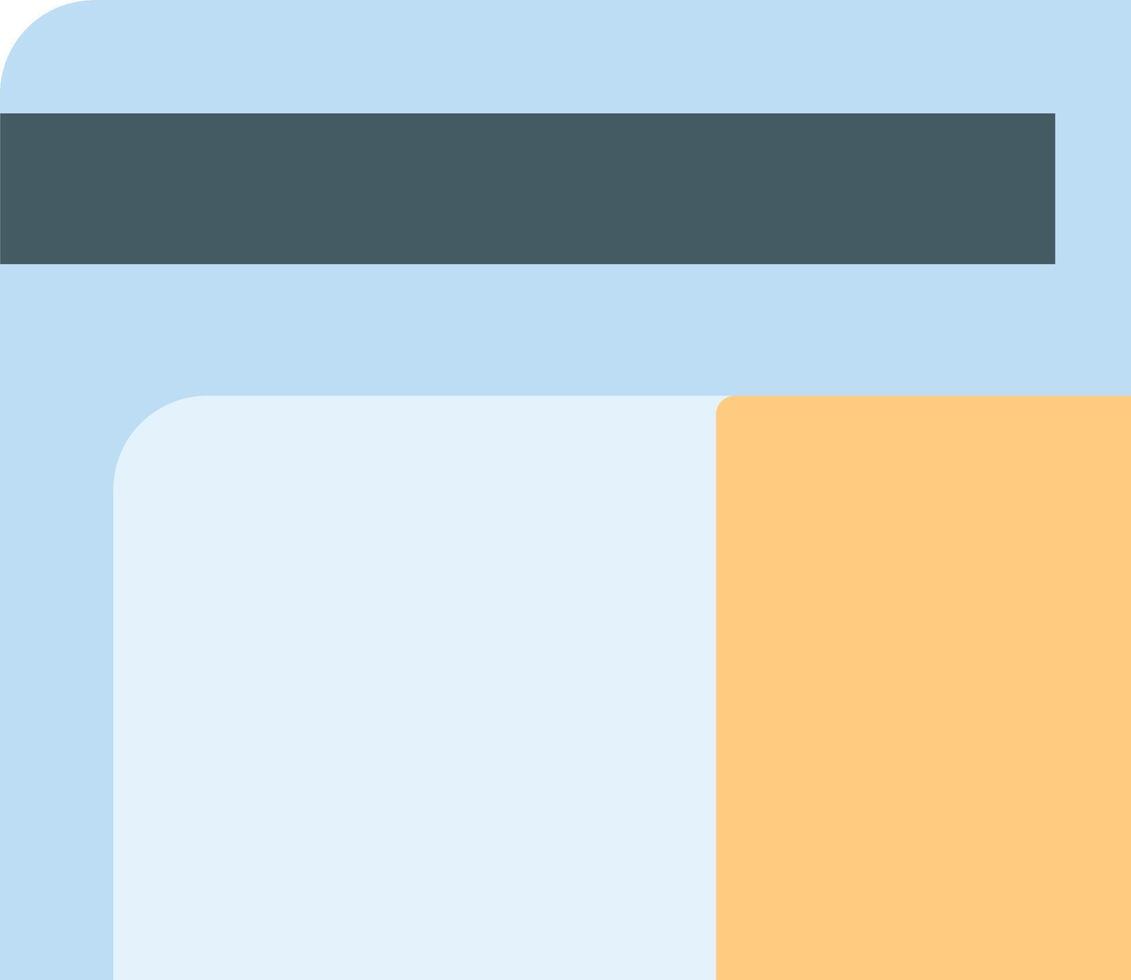 A blue and orange square with a black border vector