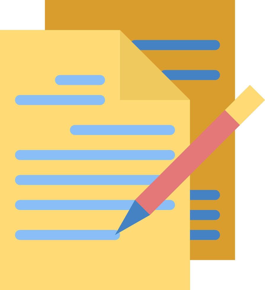 Clipart image of a writing paper with a pen vector