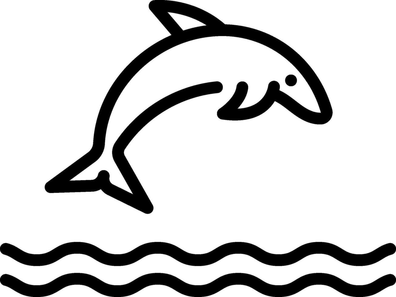 Dolphin jumping over waves vector