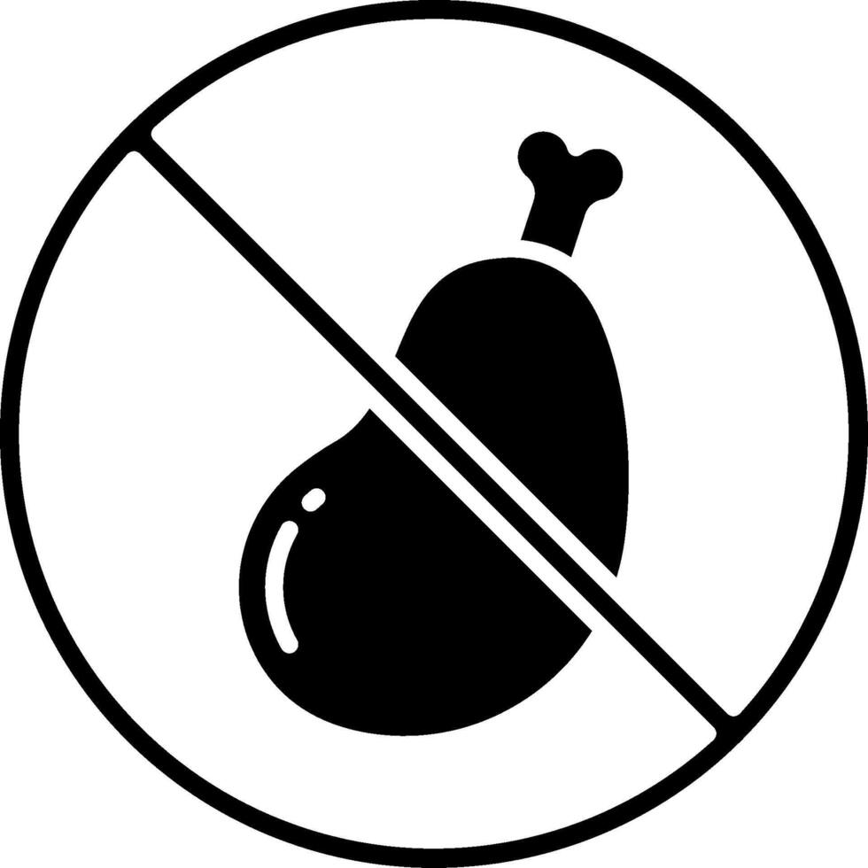 No meat sign vector