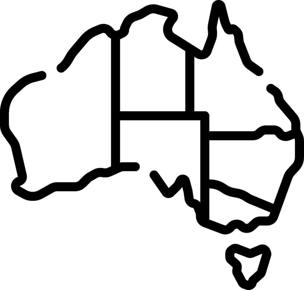 Australia outline map clipart vector