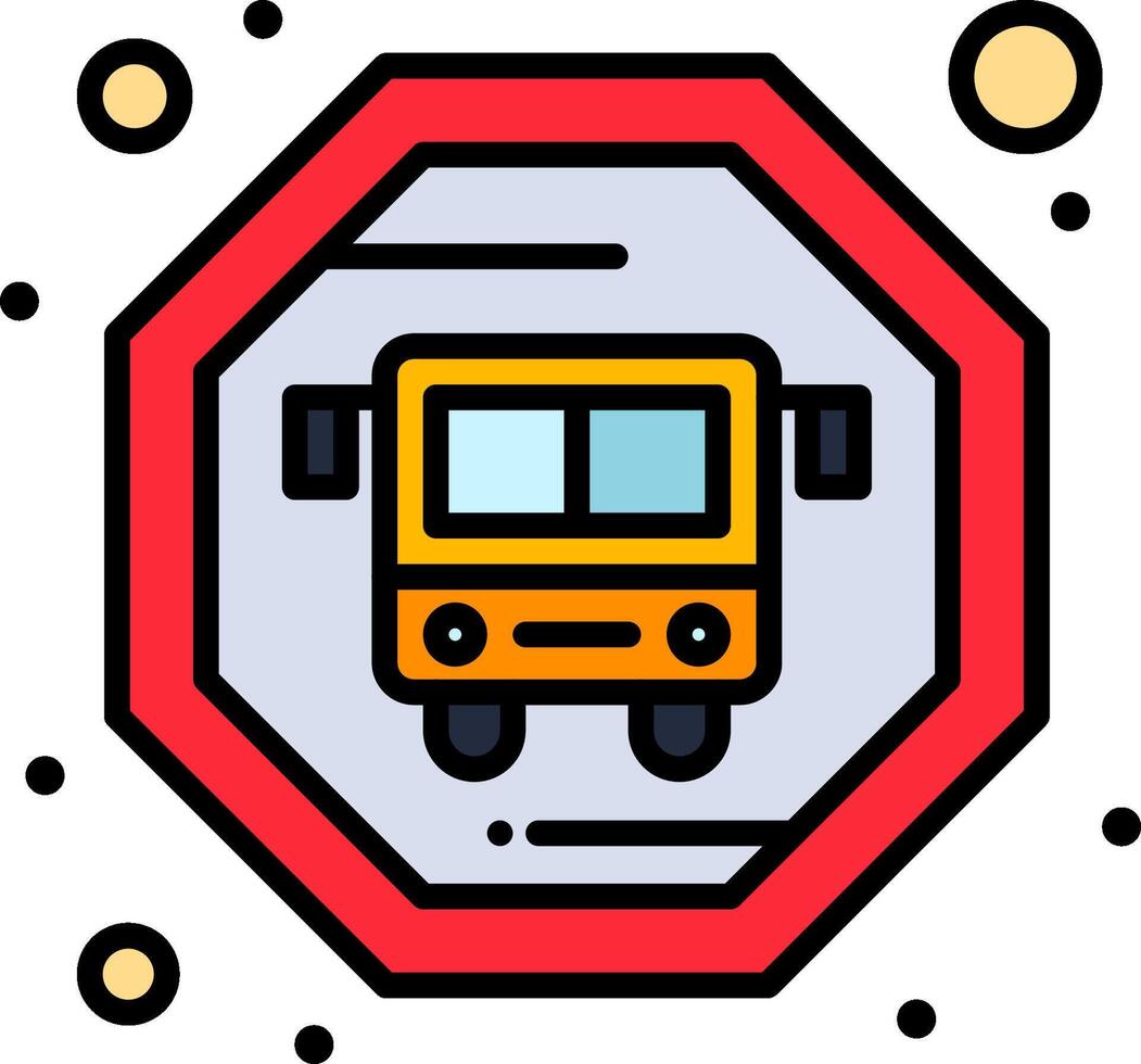 Stop sign with bus icon on white background vector