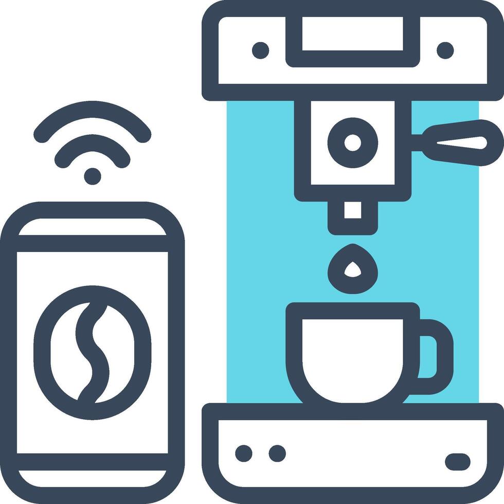 Coffee maker and smartphone icon vector