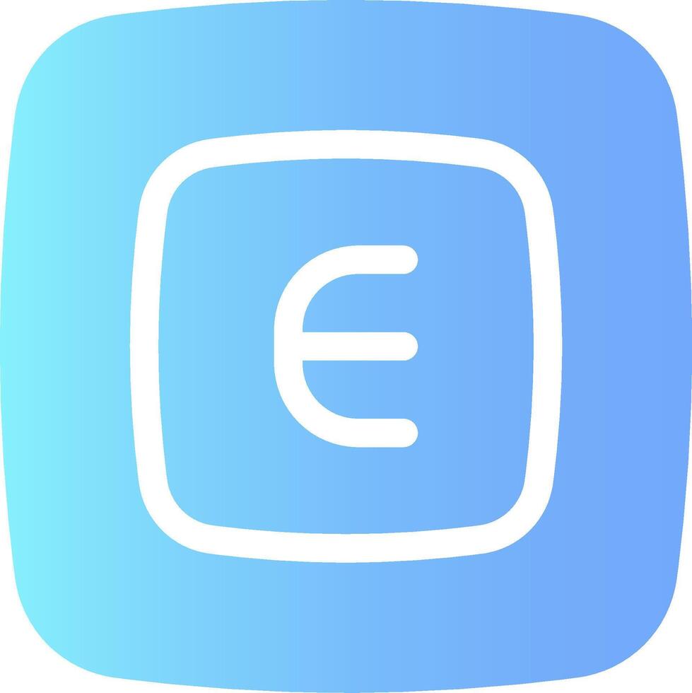 The e icon on a blue and white square vector
