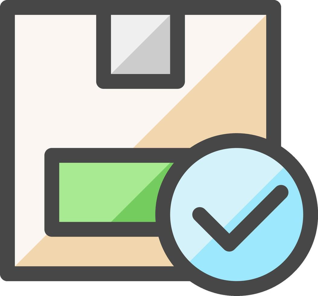 A file with a check mark and a green arrow vector