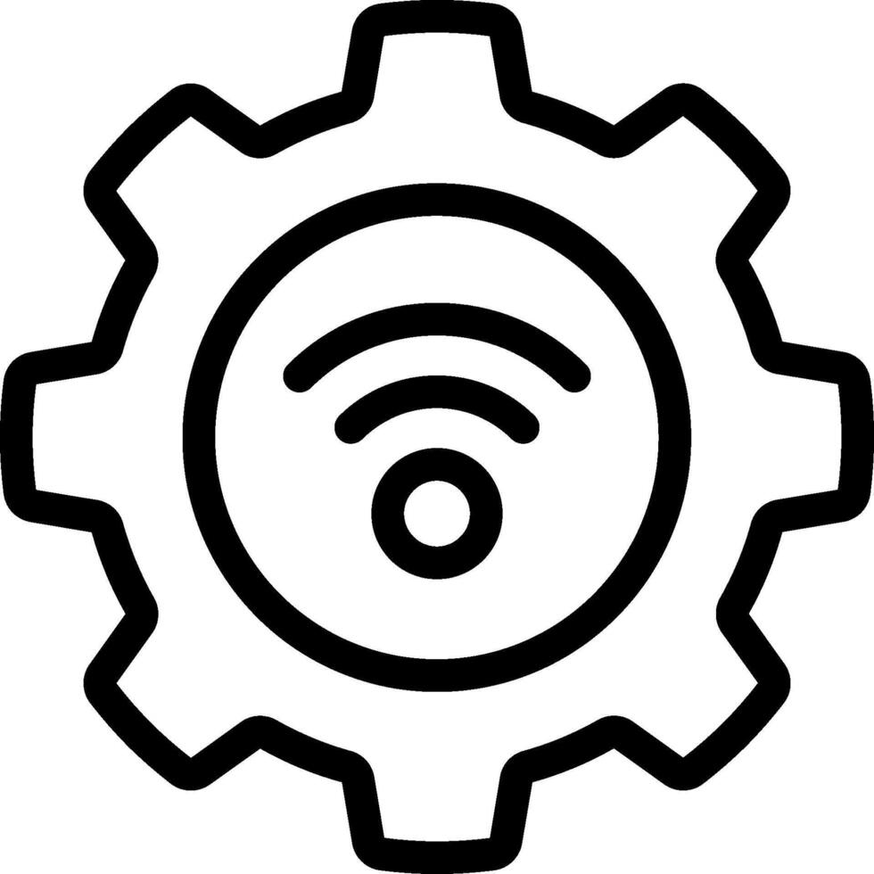 A wifi icon on a gearwheel vector