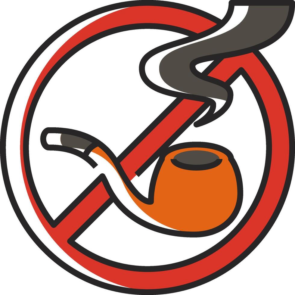 No smoking sign with pipe and tobacco illustration vector