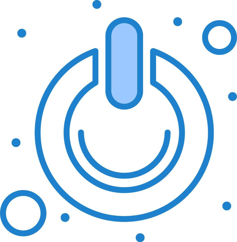 A blue button with a circle around it vector