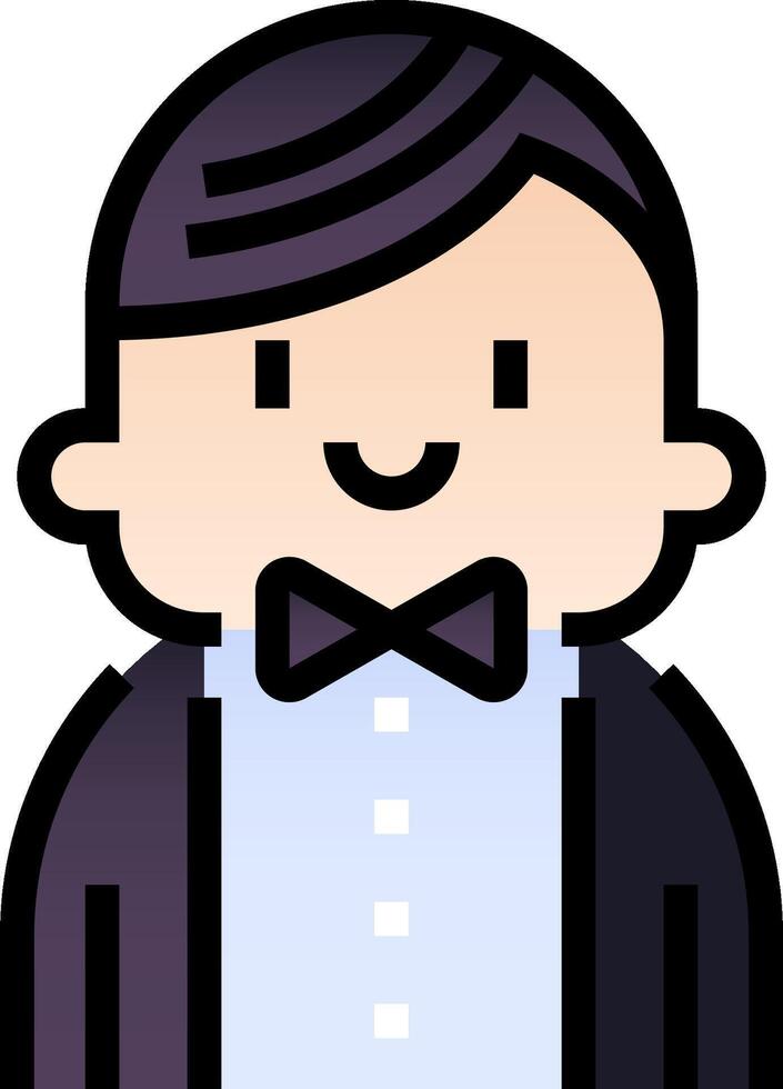 A cartoon man in a tuxedo with a bow tie vector