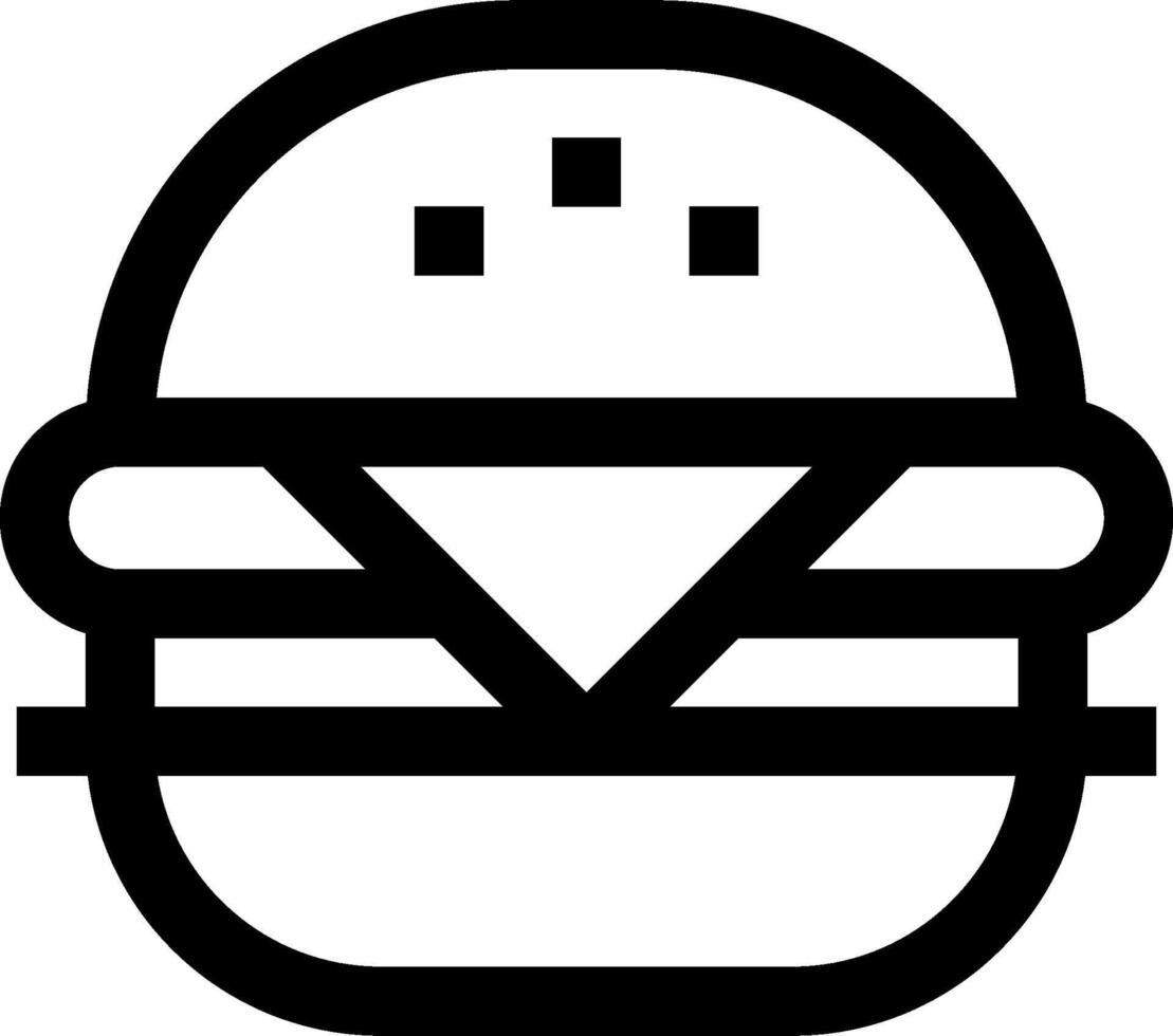 A black and white burger icon vector