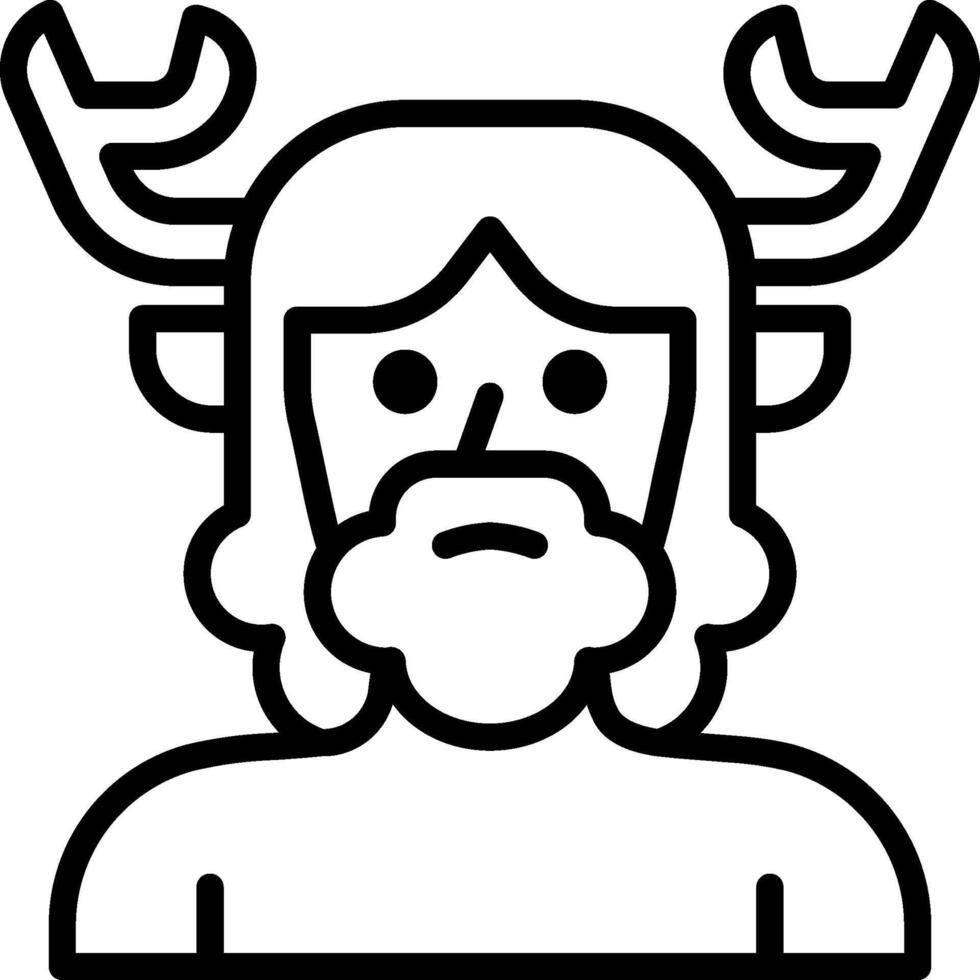 A man with horns on his head vector