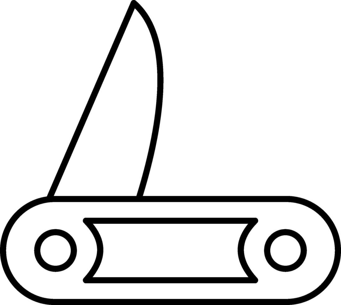 A black and white drawing of a knife vector