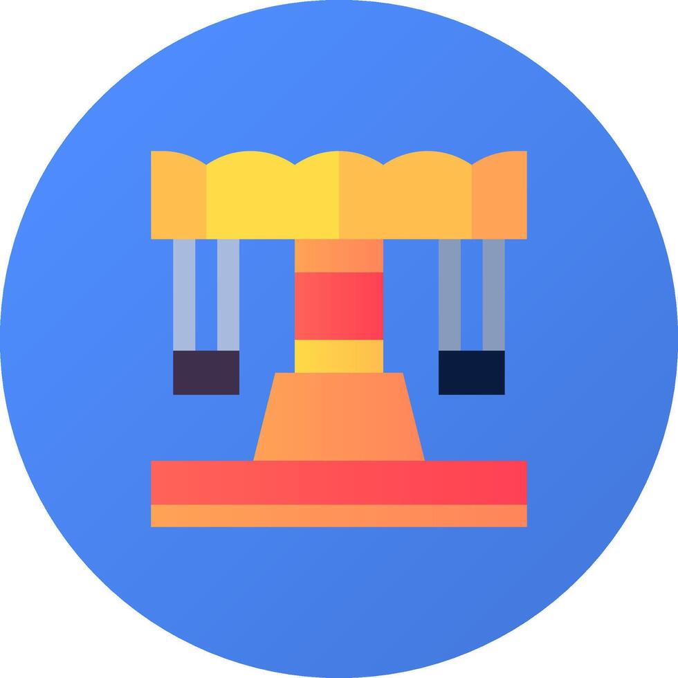 A colorful icon of a swing on a blue background vector