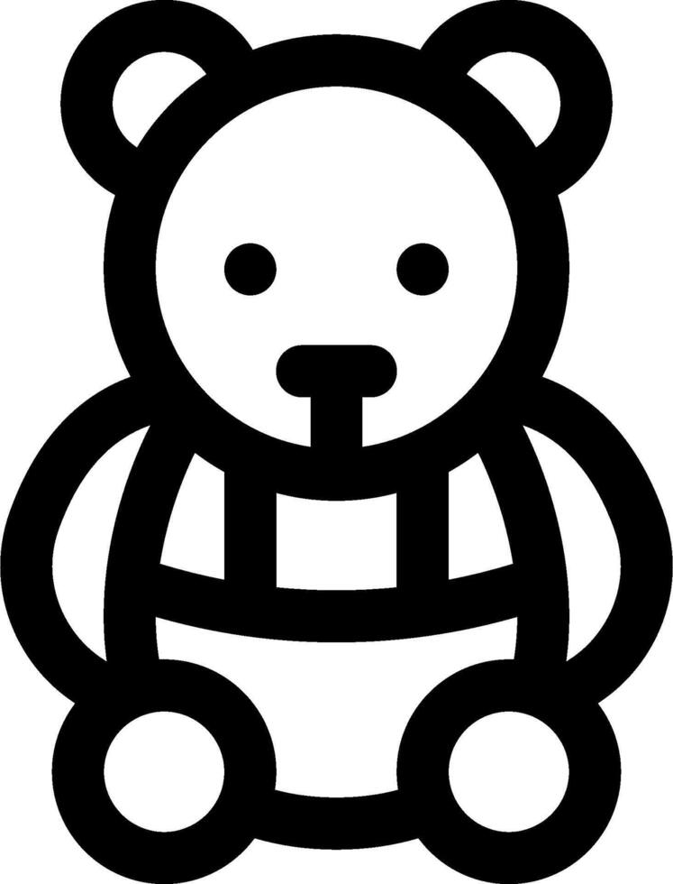 A black and white bear with a bow on its head vector