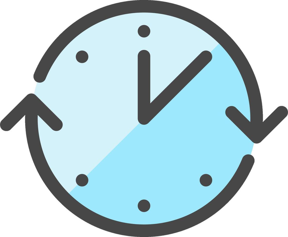 A clock icon with arrows pointing to the left and right vector