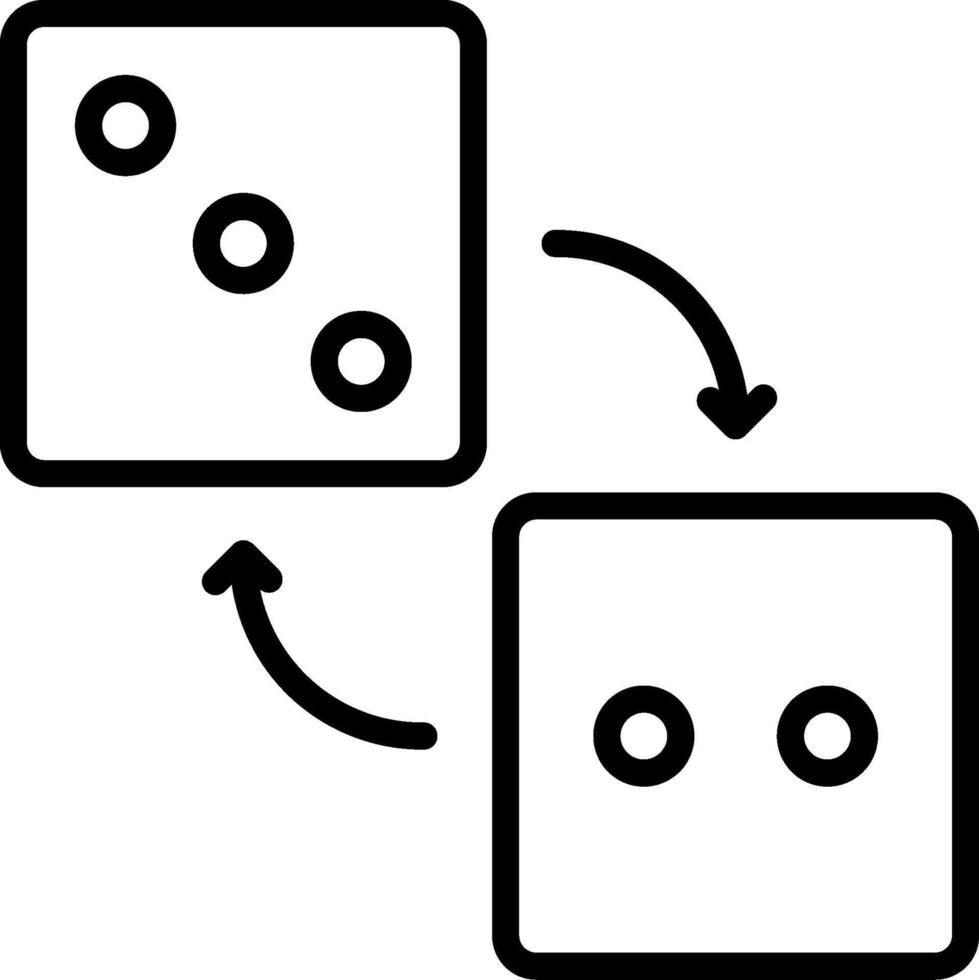 dos dado con dos puntos en cada lado vector