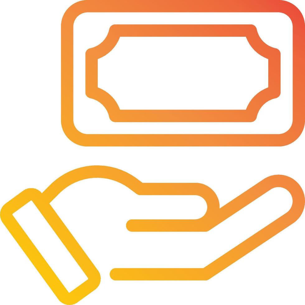 A hand holding a card and a check vector