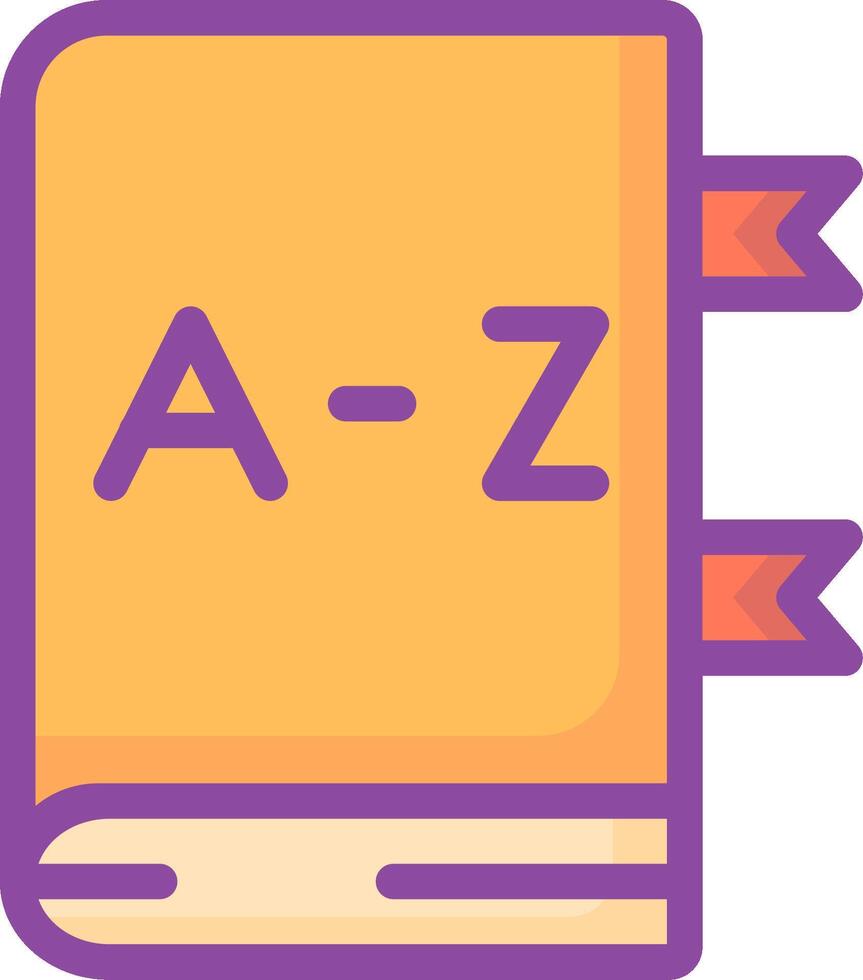 A book with the letter a and a z on it vector